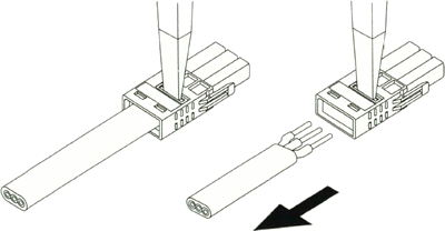 3心：電線ロック解除レバー